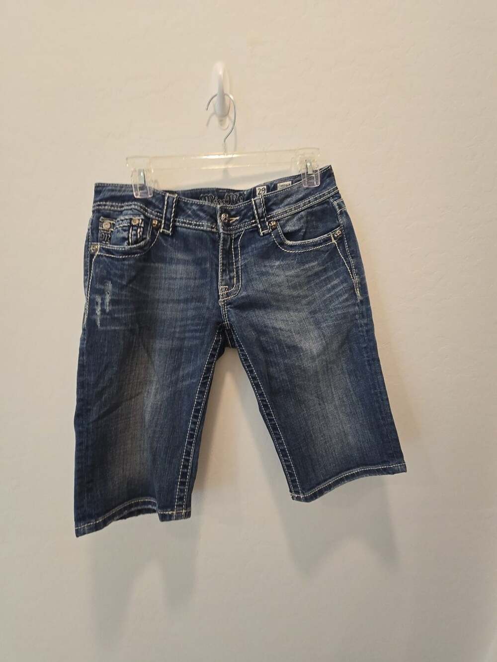 Miss Me JP5341B Bermuda Denim Shorts Size 29 Embellished